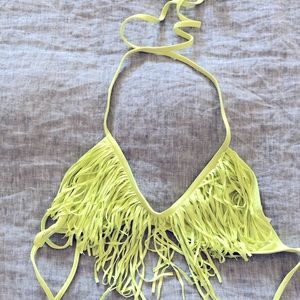 L Space fringe bikini top